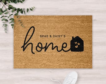 Personalised Coir Doormat – Custom Name Home Mat – Housewarming & New Home Gift - Home
