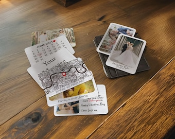 Personalised Aluminium Metal Photo & Message Wallet Purse Card | Sentimental Photo Memory Card Keepsake Unique Valentine's Day Gift Idea