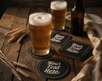Personalised Beer Mats | Custom Drink Coasters | Round Pub Coasters | Printed Drinks Mats