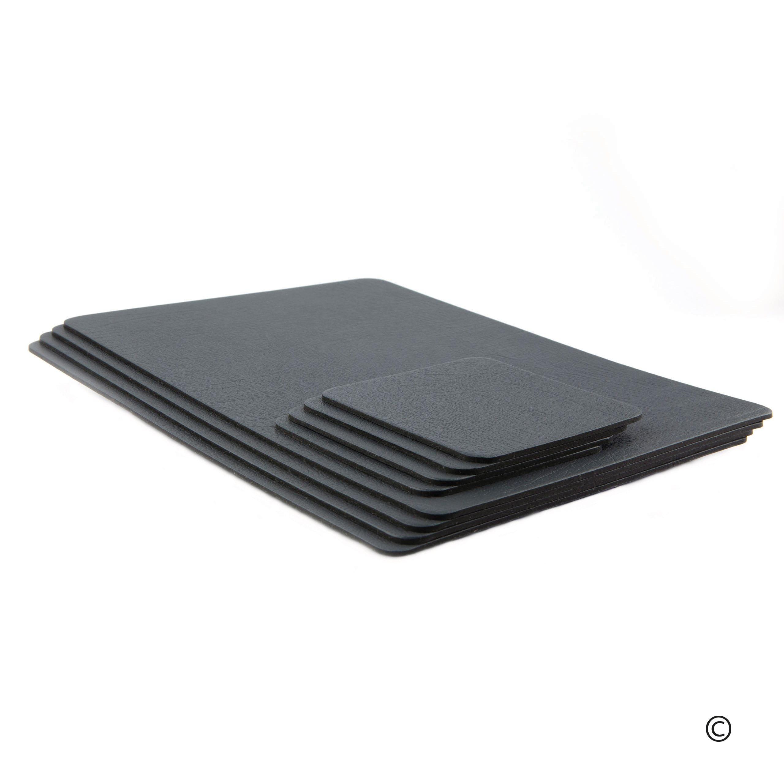 Set Of 8 Recycled Leather Placemats With Coaster, Anti Slip Place Mats