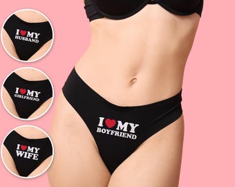 Women’s Underwear Any Text – Funny “I Love My…” Custom Knickers Gift