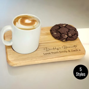 Personalised Engraved Tea and Biscuit Board | Coffee and Cake Serving Tray | Unique Gift for Any Occasion