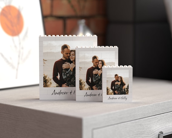 Personalised Polaroid Style Building Block Compatible with LEGO® Bricks, Build a Photo Puzzle, Building Brick photo print. 3 Size Options