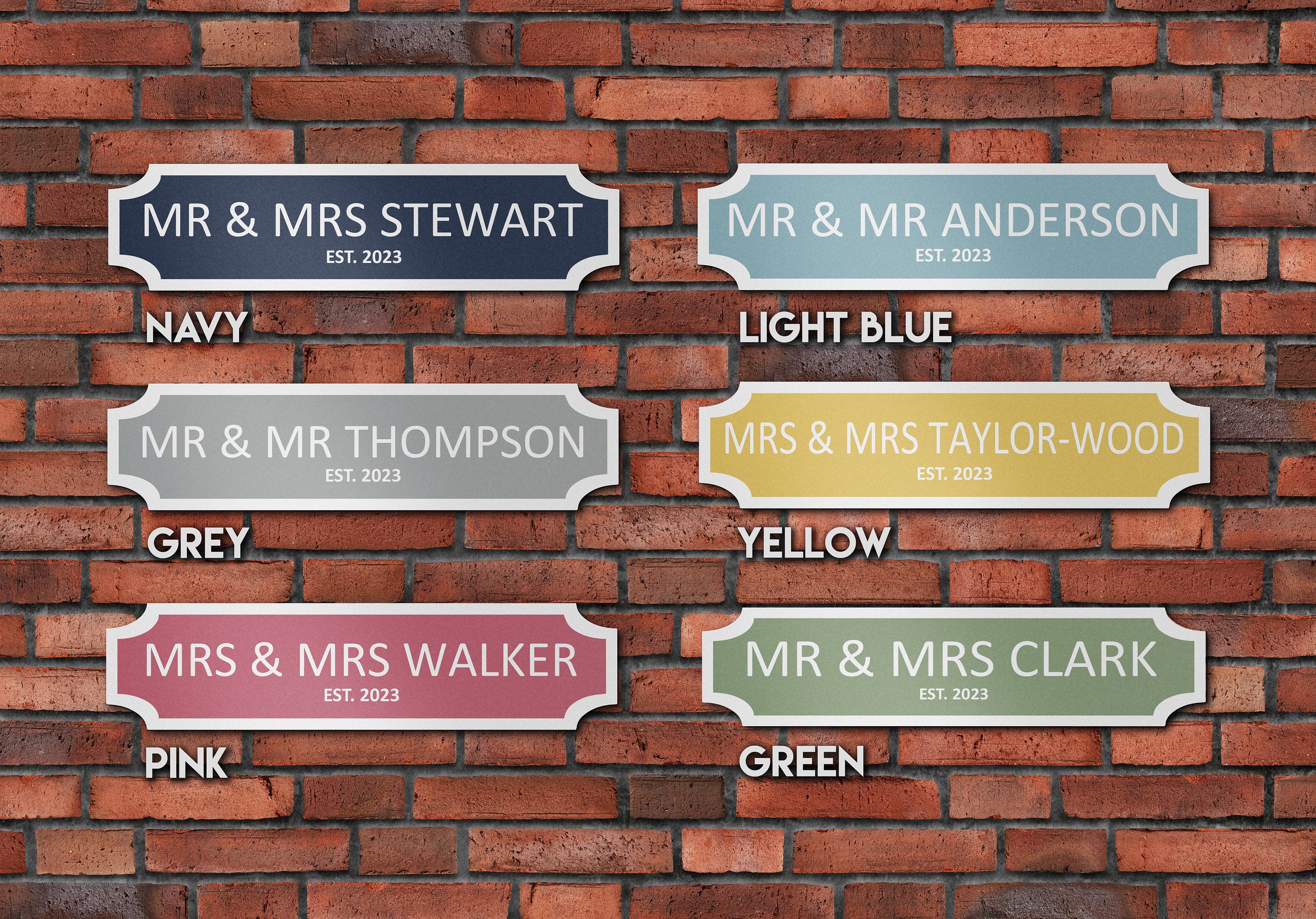 thumbnail interactive-video image 1 of Personalised Mr & Mrs Metal Plaque Sign - Wedding, Anniversary, New Home Gift 1 of 5