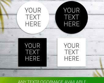 Personalised custom sticker |  circle or Square custom stickers for weddings | round favour stickers | handmade stickers for businesses