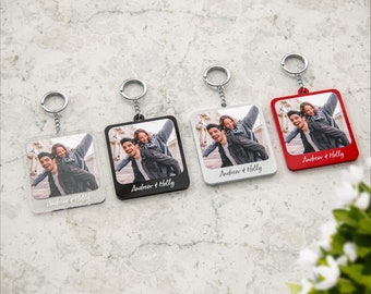 Personalised Photo Keyring – Custom Text & Image Gift