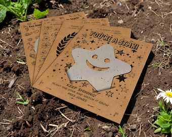 Personalised Class Gift Seeded Paper, Plantable Student Gift Card Wildflower Seed Paper End of School Year Class Pupil Bulk Gift Idea UK