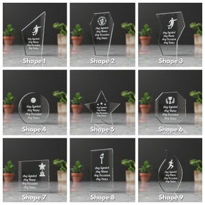 Personalised Glass Award Trophy Award Plaque, Various Trophies and Styles, 15mm Thick image 2