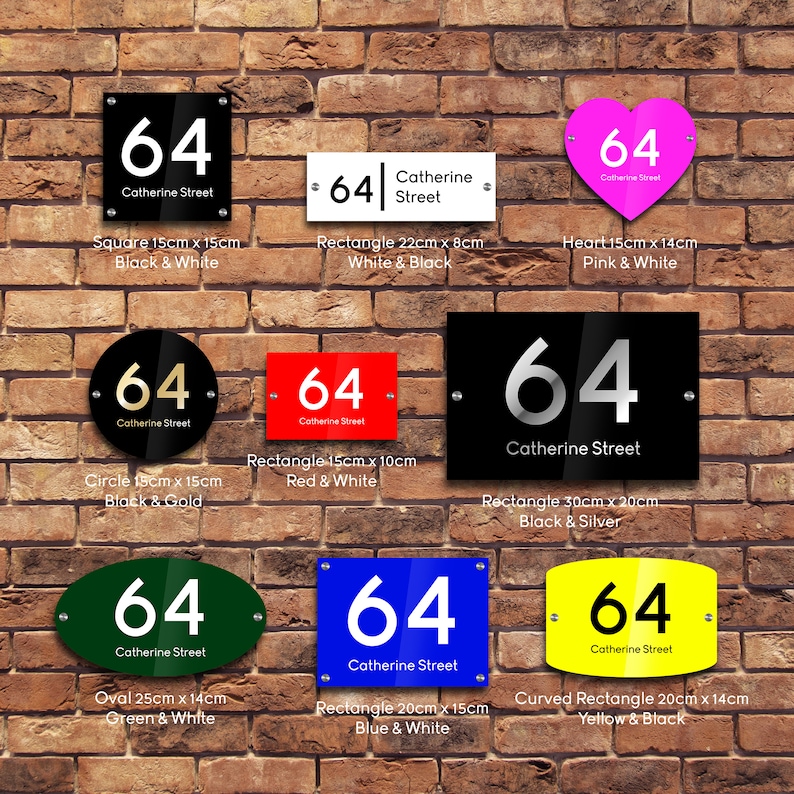 Acrylic Plastic House Number Slate Gate Sign Plaque Modern Etsy UK