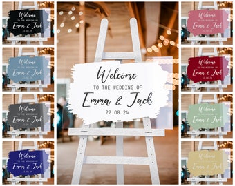 Large Custom Acrylic Events Sign With Brushed or Painted Background - Wedding Sign/Baby Shower Sign/Welcome Sign/Personalised