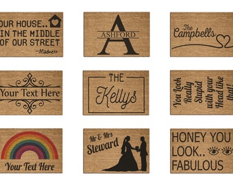 Personalized Coir Doormat – Custom Welcome Mat, Housewarming Gift (40cm x 60cm)