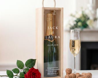 Personalized Wine Gift Box – Custom Names & Date, Wedding Keepsake