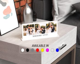 Personalised Triple Photo Block with Stand – Custom Acrylic Picture Display, Family Photo Gift, Anniversary or Wedding Keepsake, Birthday