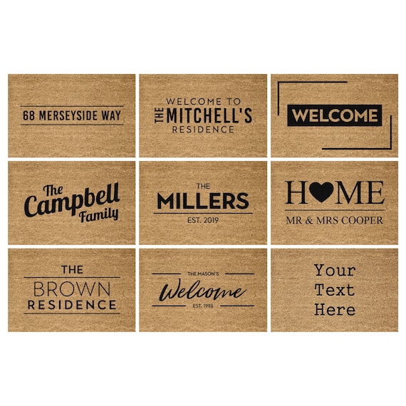 Personalised Door Mat, Custom Doormat  - Customized door Rug - Housewarming Gift - New Home Gift -Personalised door mat