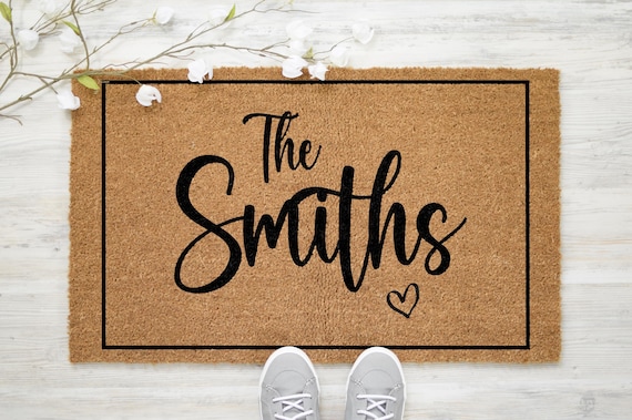 Custom Doormat Personalised Door Mat - Customised door Rug - Housewarming Gift - New Home Gift - House Gift - Unique Friend Present Style D1