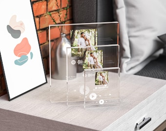 Plaque musicale personnalisée | Plaque personnalisée avec photo | Cadeau style Spotify en acrylique | Cadeau d'anniversaire
