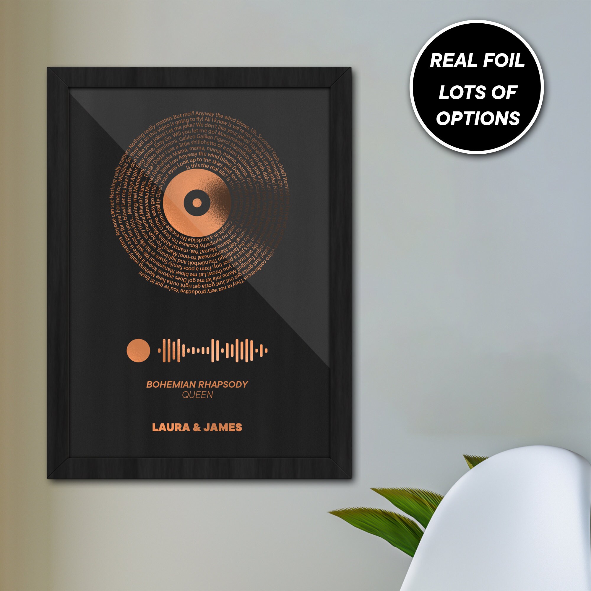 Custom Foil Metallic Song Lyrics Favourite Song Personalised Etsy UK