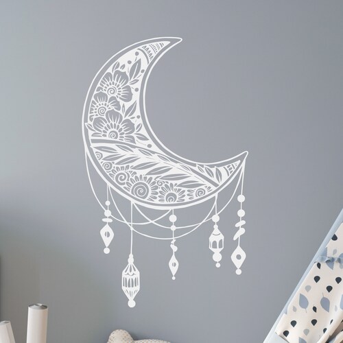 Moon Wall Decal Nursery Room. Wall Decals Kids. Boho Сrescent Etsy