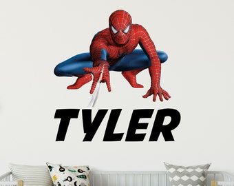 Personalized Spider Man Boys Room Decor Spiderman Room Name Wall Sign Spiderman Customized Name Sign