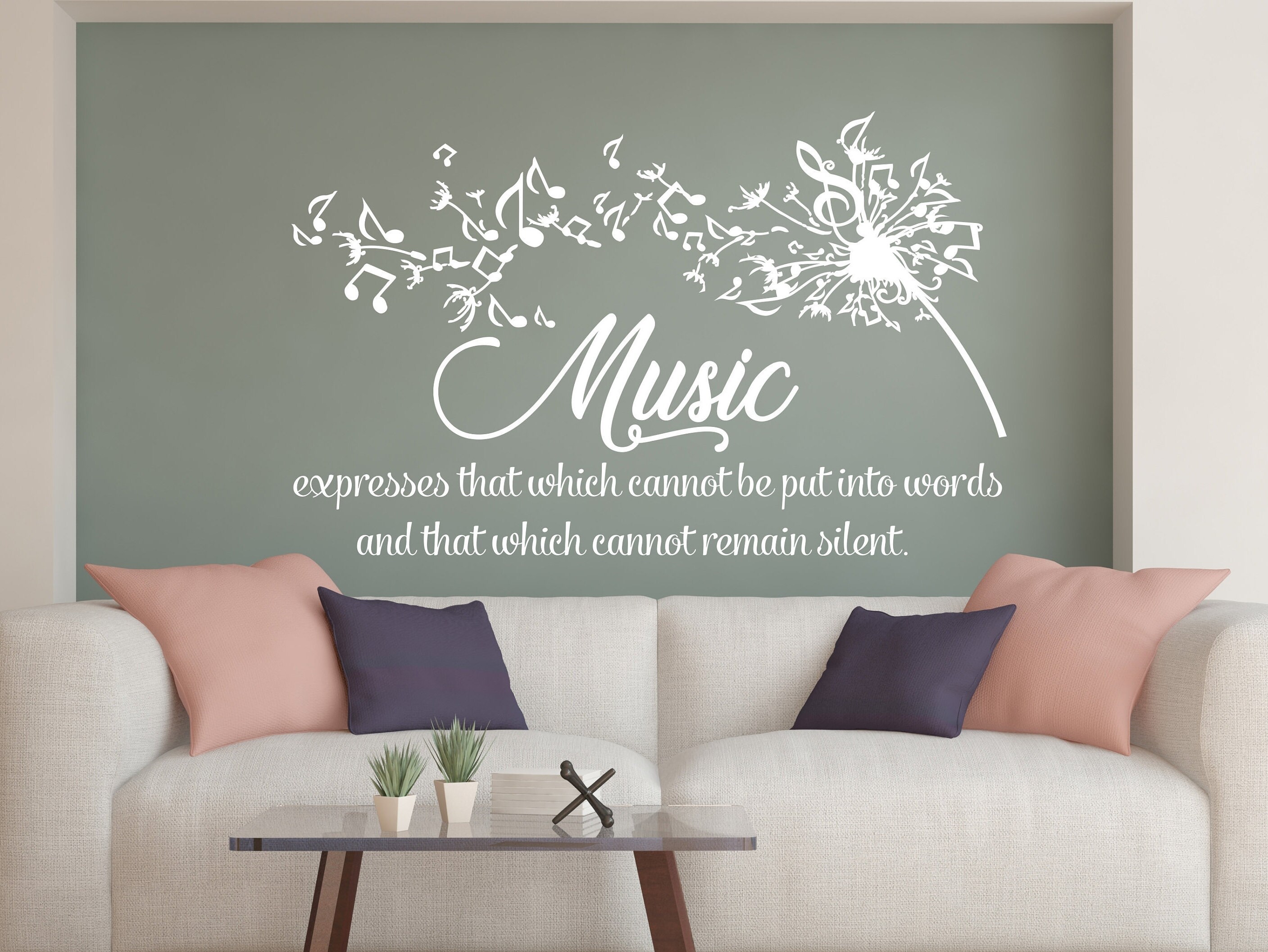 Music Expresses That Which Quote Wall Sticker. Music Quote Etsy