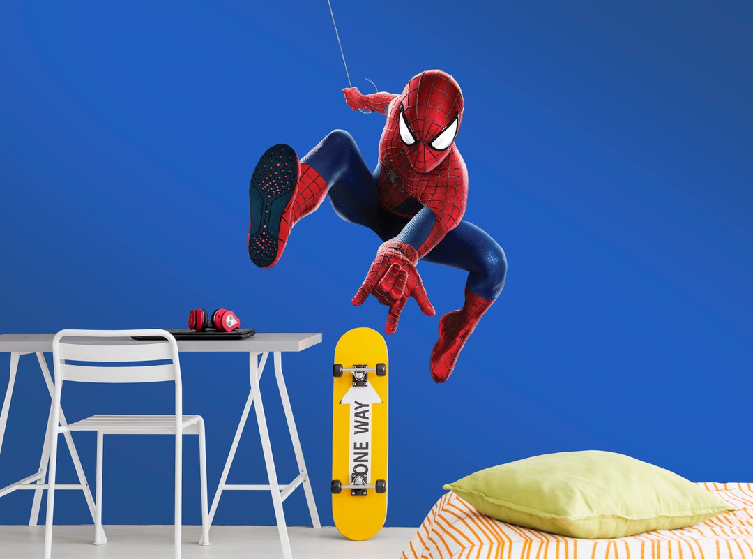 Spiderman Wall Sticker for Boys Room Decor Superhero Wall Etsy