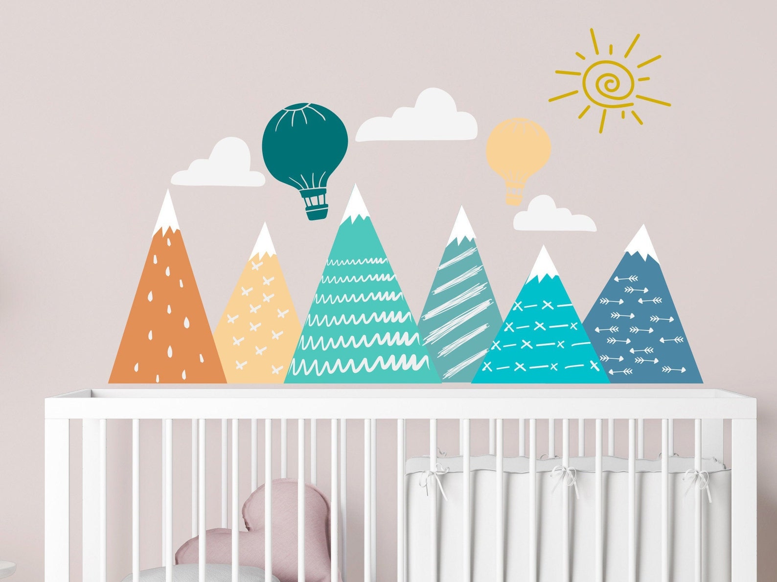Woodland Baby Room Decal. Mountain Wall Decal for Nursery. - Etsy