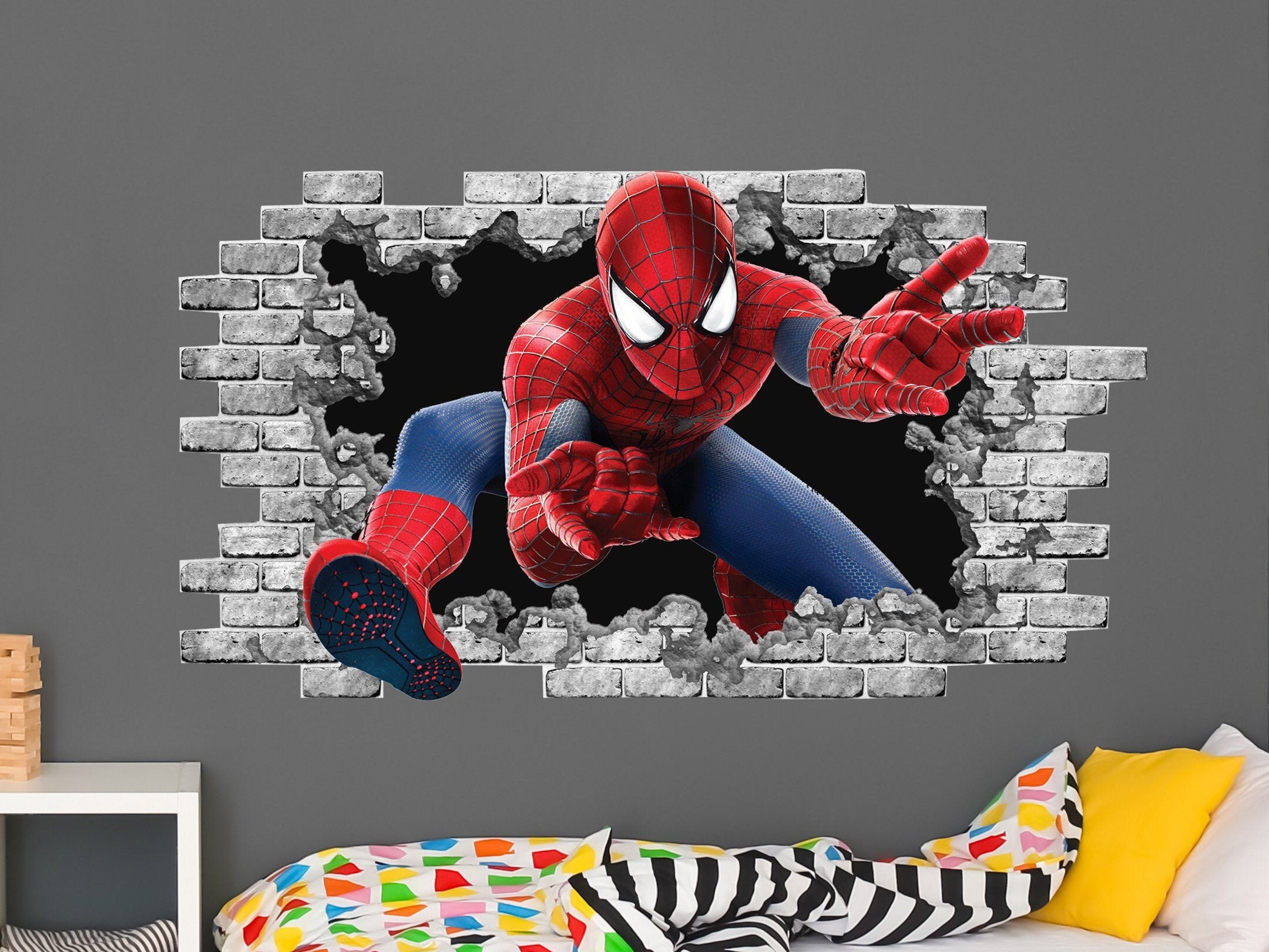 Spiderman Wall Stickers Cartoon Wallpaper 3D Decal Mural Art Decor For Kids Room Spiderman Wall Stickers Cartoon Wallpaper 3D Decal Mural Art Decor For Kids Room