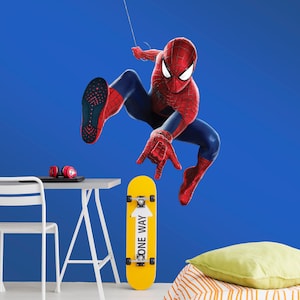 Spiderman Wall Sticker for Boys Room Decor, Superhero Wall Decal for Nursery, 3D Print Wall Decor For Kids PVC Free