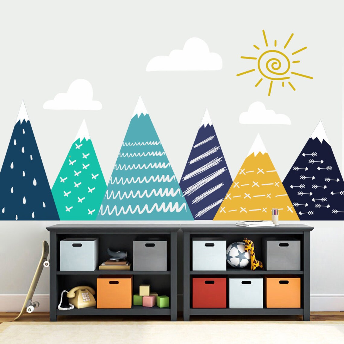 Mountain Wall Decal for Kids Room. Adventure Nursery Decor. - Etsy