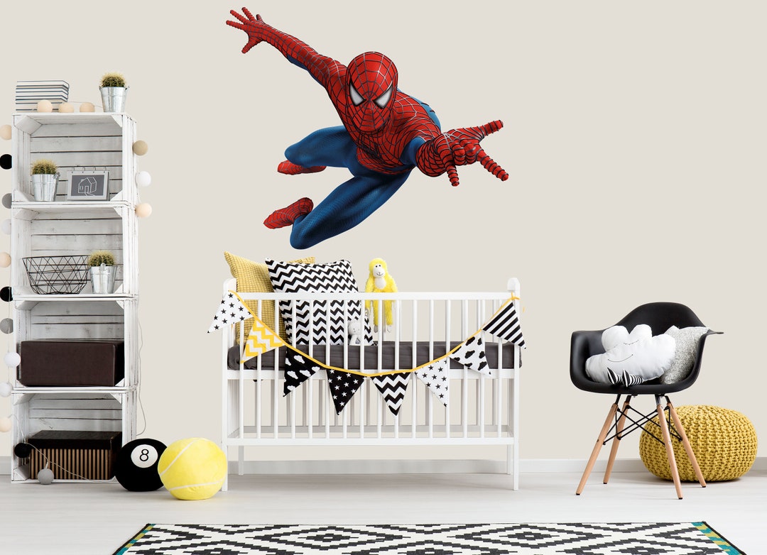 Spiderman Wall Stickers for Boys Room, Superhero Wall Decor for