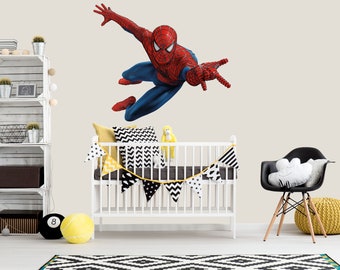 Stickers muraux Spiderman pour chambre de garçon, décoration murale super-héros pour salle de jeux, sticker Spiderman pour enfants, impression d'art mural 3D