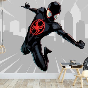 Spiderman Peel And Stick Wallpaper, Superhero Mural For Boys Bedroom, Kids Room Wallpaper For Boys, Nursery Spiderman Wall Mural