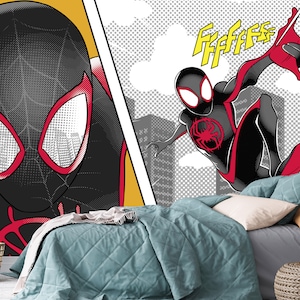 Superhero Wallpaper For Boys Bedroom, Spiderman Nursery Wallpaper, Removable Spiderman Wall Mural, Peel and Stick Superhero Nursery Decor