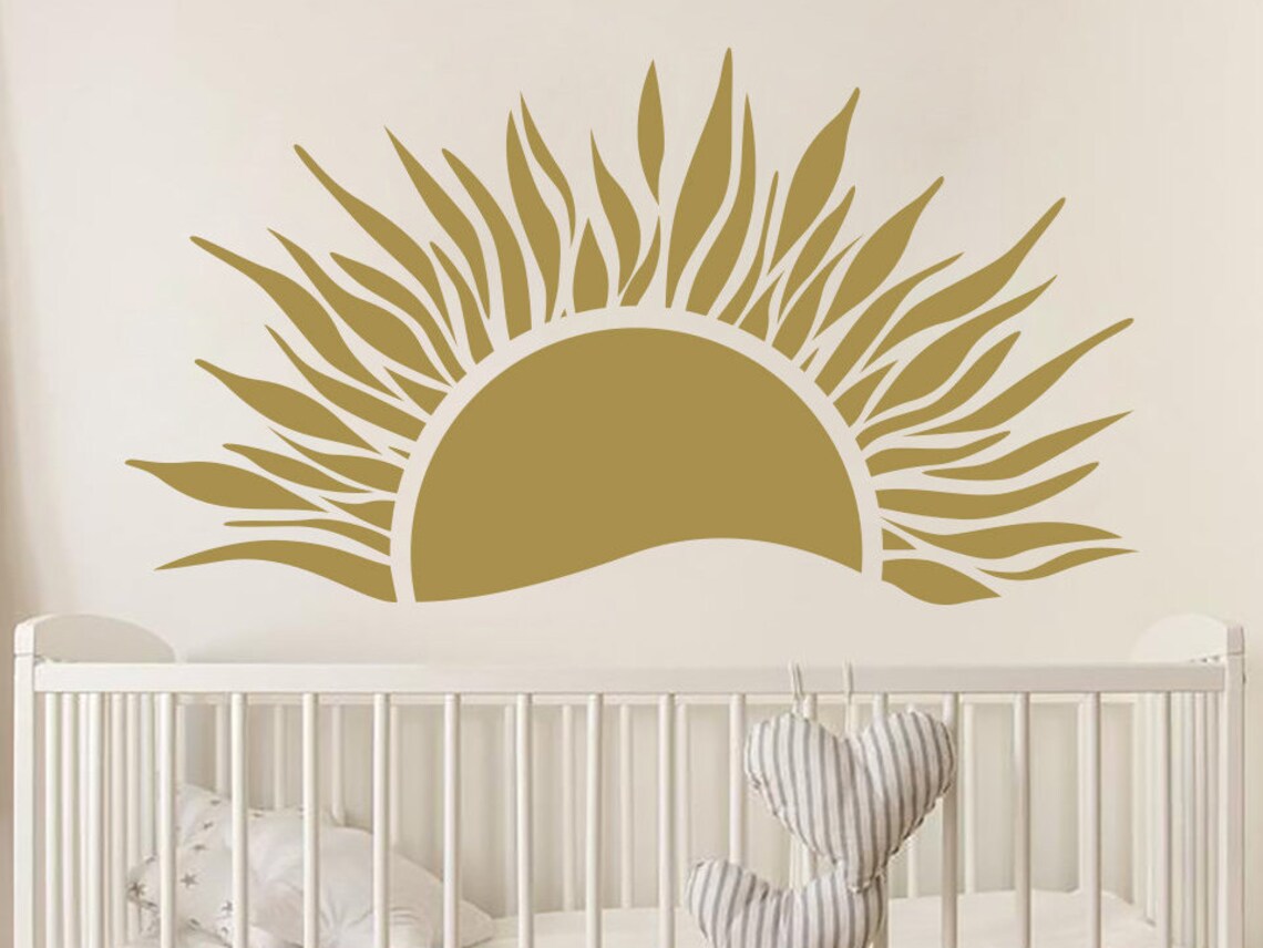 Sun Wall Art. Sun Decals. Sun Nursery Above Crib. Sun Wall Etsy