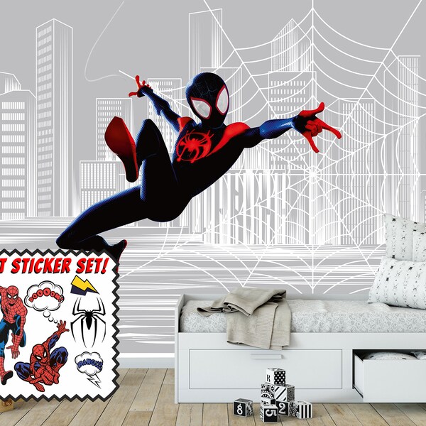 Miles Morales Spiderman Wall Art Etsy