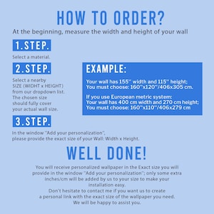 a blue poster with instructions on how to order