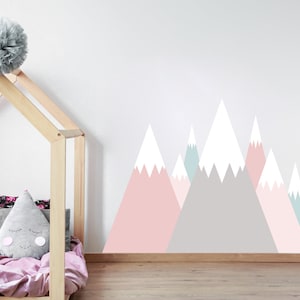 Wall Decal for Nursery Adventure Decal Large Mountain Woodland Stickers Mountain Print Decor Mountains wall decal
