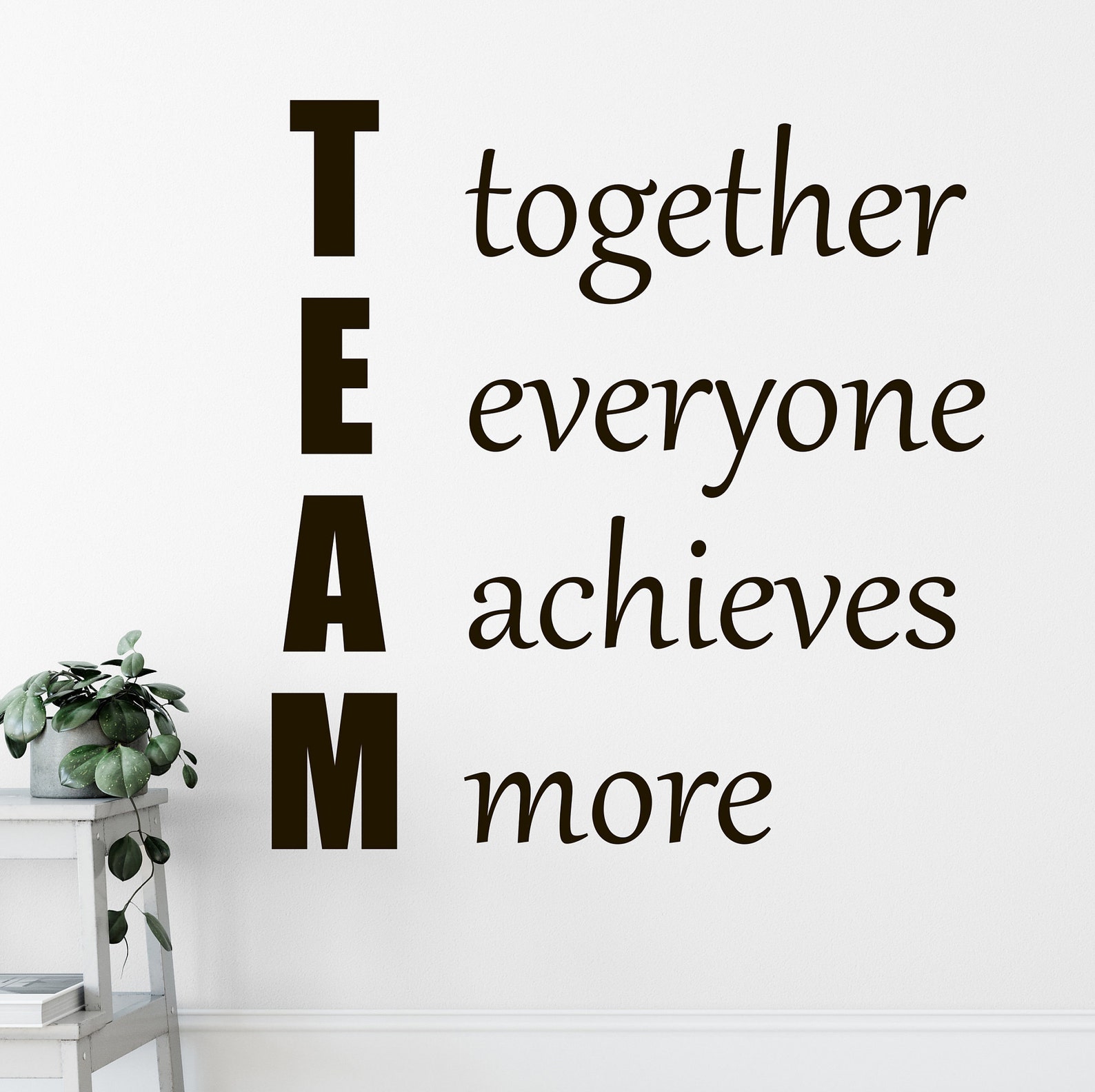 Teamwork Quote Office Wall Decal Teamwork Office Sign Decor Etsy