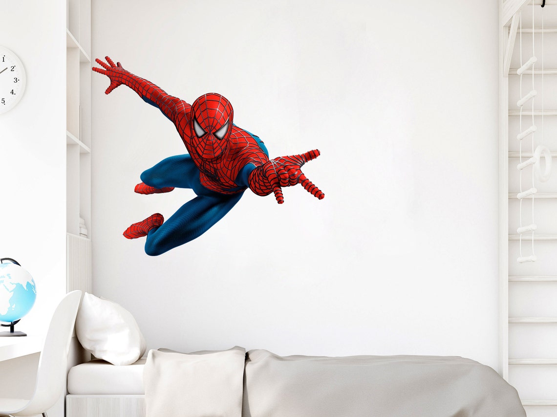 Superhero Spiderman Wall Stickers for Boys Room Decor. Nursery Etsy