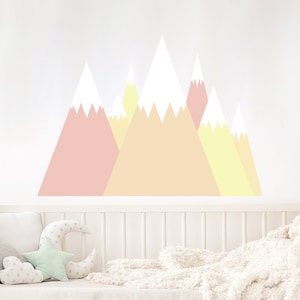 Mountain Nursery Wall Decal Pastel Color Mountains Kids Room Wall Mural Mountains wall decal
