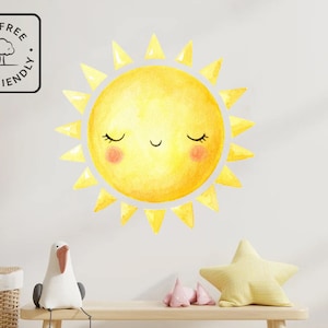 Smile Watercolor Sun Eco Friendly Wall Decal Sun Nursery