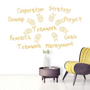 Teamwork Wall Decal, Office Wall Art Teamwork, Office Decor, Motivational Quote, Office Wall Decals, Teamwork Wall Sticker ds130