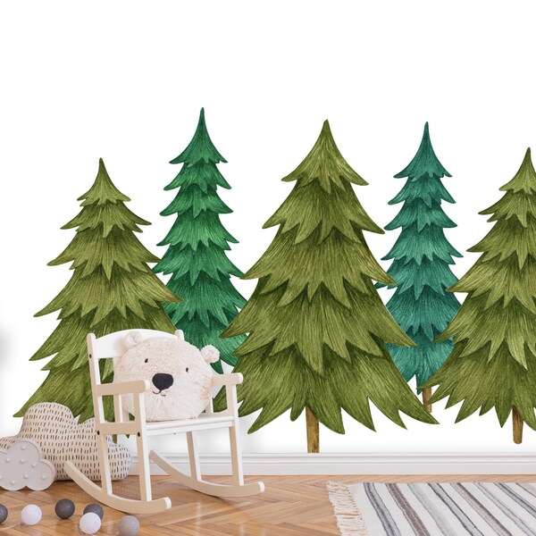 Pine Tree Wall Decal Etsy