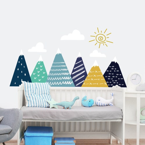 Mountain Wall Decal for Kids Room. Adventure Wall Decal Etsy