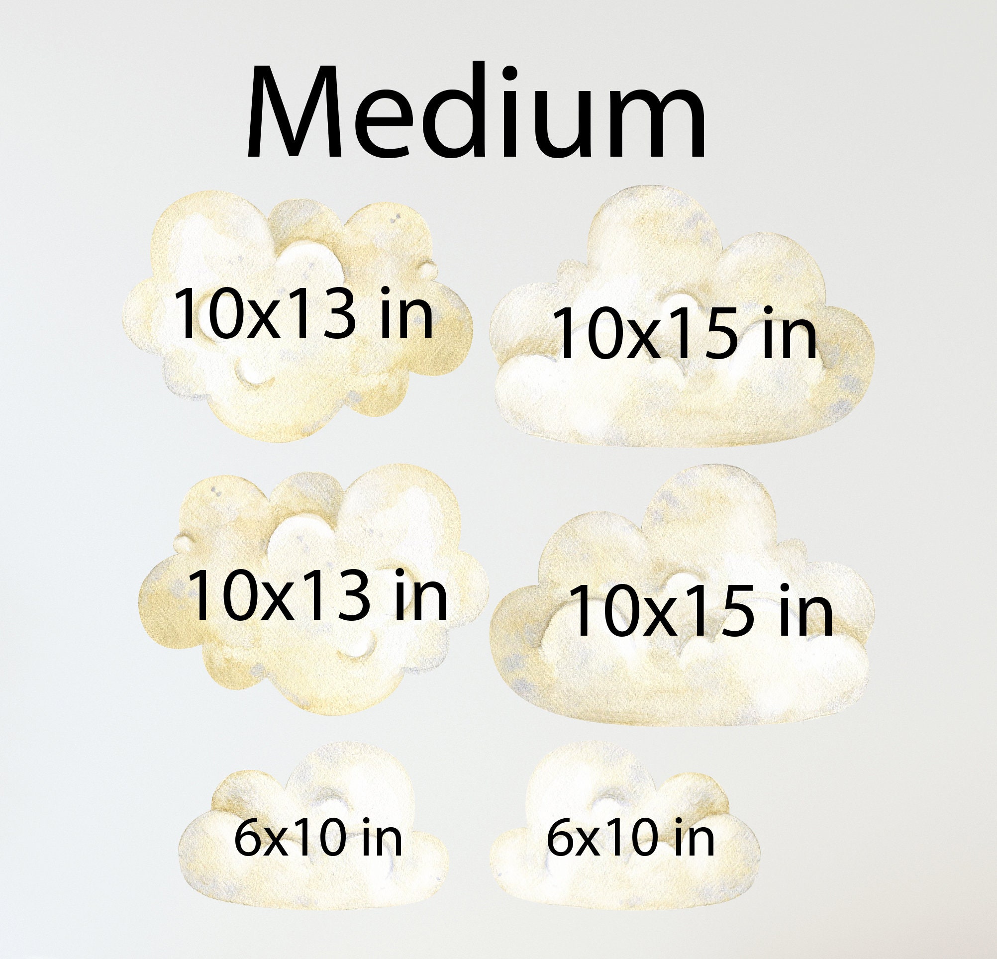 Puffy Cloud Decals Above Bed for Kids. Clouds Wall Decals. Etsy