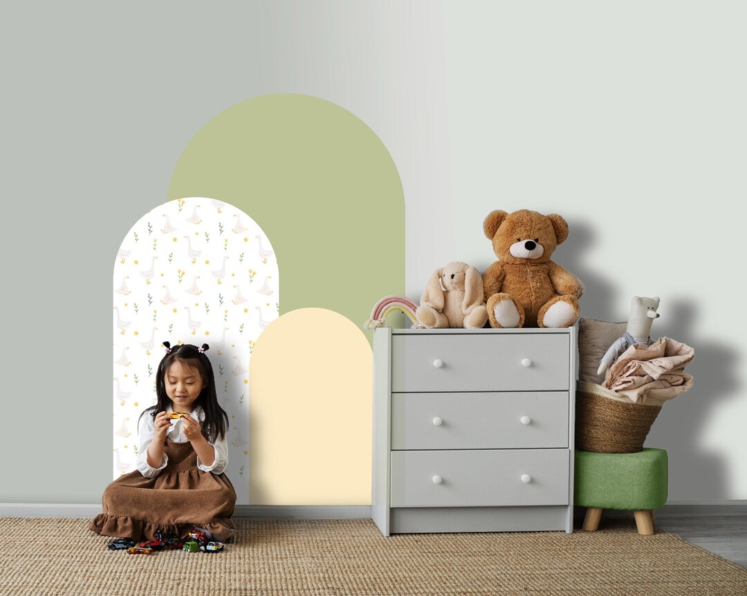 Floral Arch Geese Wall Decal Girls Nursery Goose Wall Sticker Peel and ...
