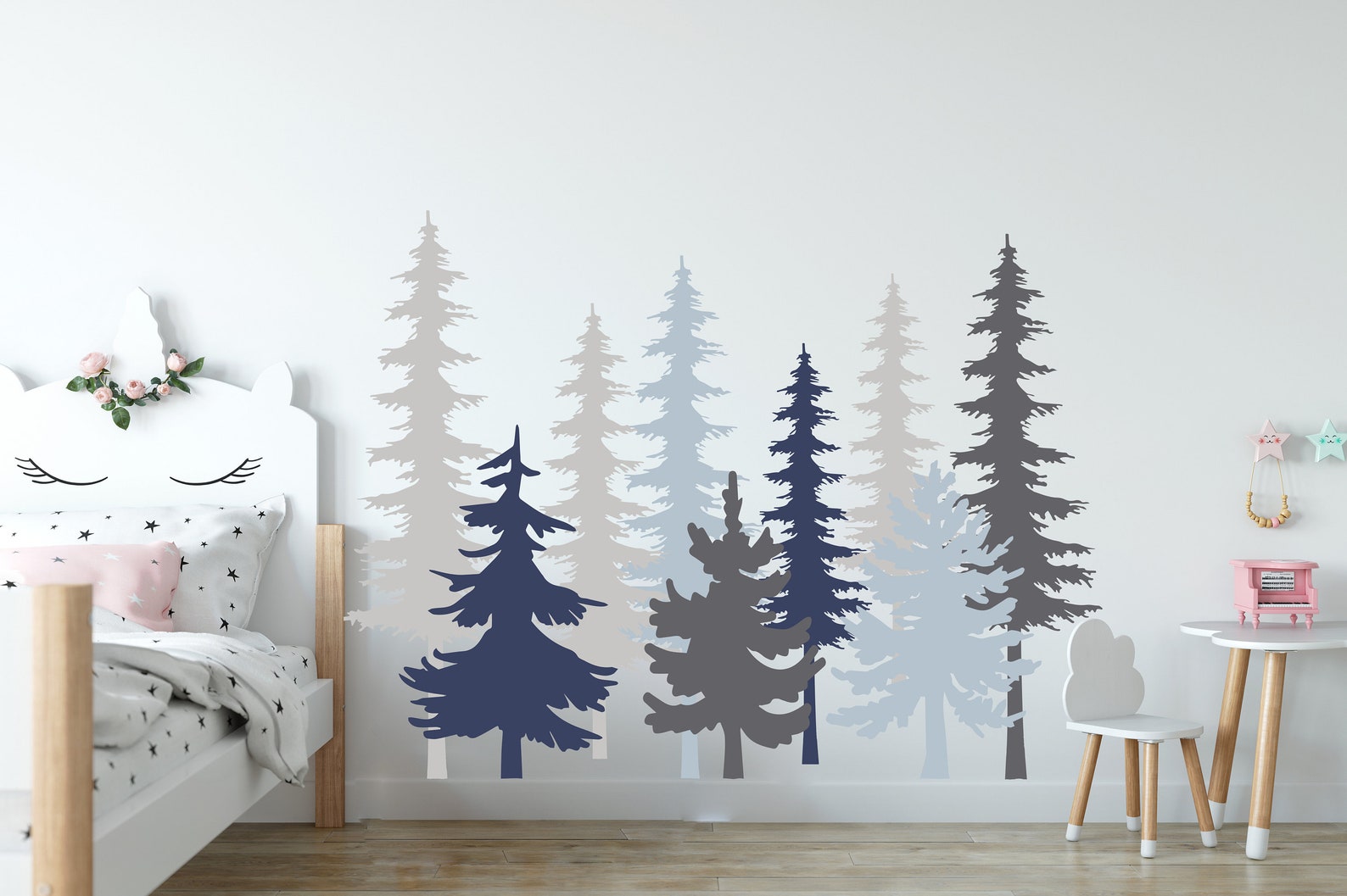 Pine Tree Forest Wall Decals. Forest Tree Nursery Wall Decals. Etsy