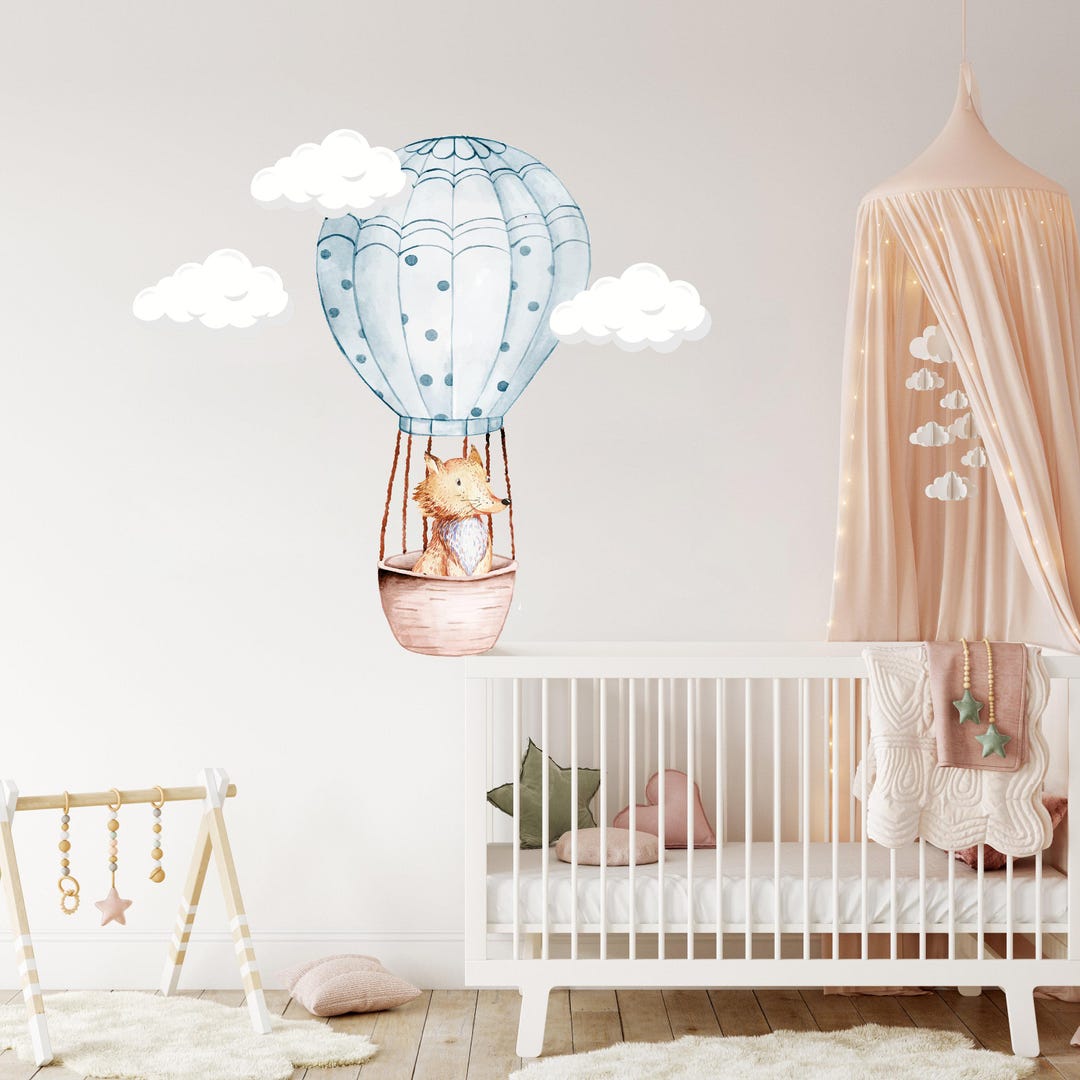 Hot Air Balloon Decal Wall Sticker Balloons Decal Sky Float Cloud Decal ...