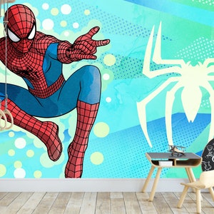 Superhero Wallpaper For Boys Bedroom, Mural For Kids Room, Spiderman Wallpaper  For Boy Room, Nursery Peel And Stick Wall Mural