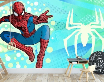 Superhero Wallpaper For Boys Bedroom, Mural For Kids Room, Spiderman Wallpaper  For Boy Room, Nursery Peel And Stick Wall Mural